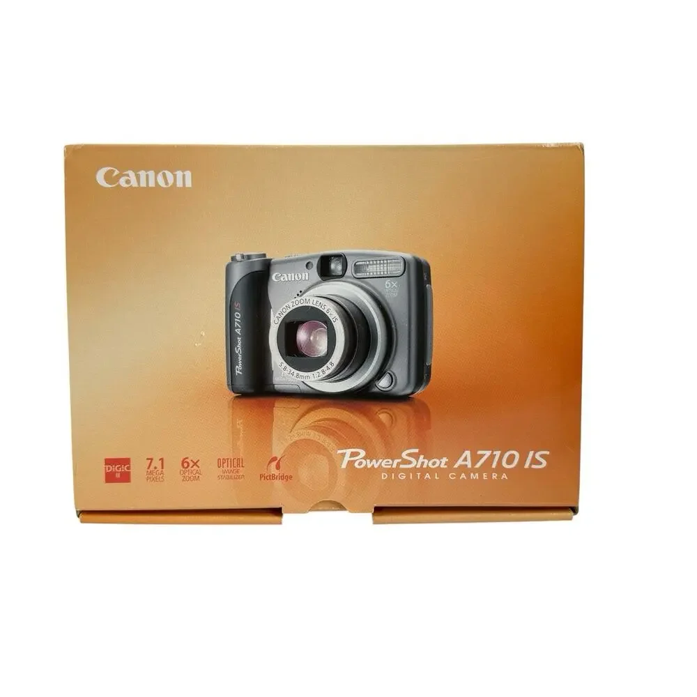 Canon PowerShot A710 IS 7.1MP Digital Camera Metallic Gray, Tested, Working